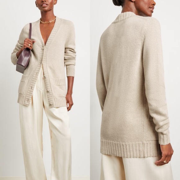 G. Label by Goop Lerer Boyfriend Virgin Wool Ivory Long...